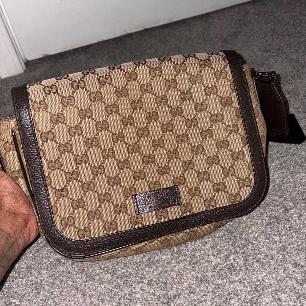 Gucci Brown Monogram Messenger Bag